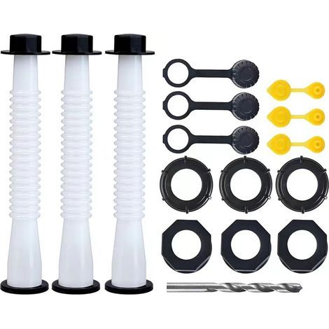 Ugello di ricambio per serbatoio del carburante, ugello per serbatoio del carburante (set da 3 - bianco), con tappo di sfiato del serbatoio del carburante, guarnizione in gomma spessa, tappo dell'ugel (1/3)
