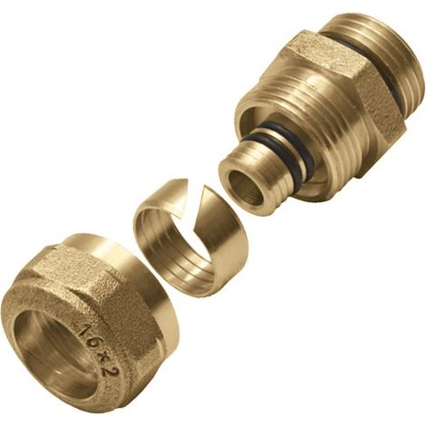 Conector roscado de latón GZ para tubos de pertal - 16x2 G1/2"