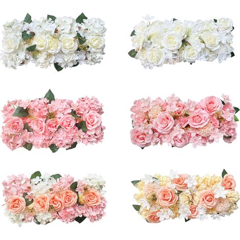 Nouvelle composition florale de mariage en eucalyptus synthétique, décoration de défilé de mariage, composition 2, longueur 50 cm, largeur 25 cm. Matériau : les têtes de fleurs sont en tissu de soie + (1/5)