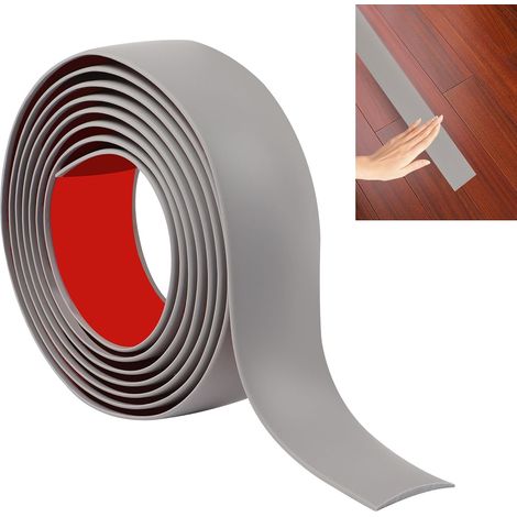 Bande de transition de seuil de sol stratifié 200cm × 4cm, bande de sol en vinyle autocollante, bordure de transition de bord de carrelage ou de moquette(gris) (1/5)