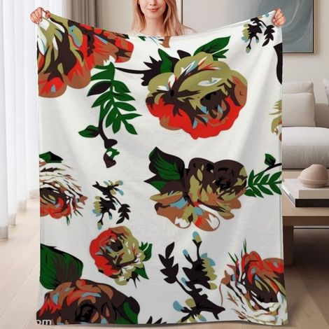 Couverture de lit en polaire, douce et chaude en microfibre chaude pour le printemps, décoration de salon, cadeau parfait pour femmes et hommes, 6080 pouces (1/4)