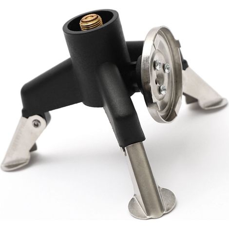 Adaptateur de trépied pour réchaud, stabilisateur, tête de conversion pour réservoir de gaz en acier inoxydable avec fonction autobloquante pour le camping et la randonnée. (1/2)