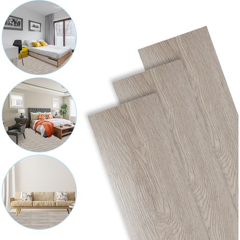 PVC Bodenbelag Vinylboden Selbstklebend mit Holz-Optik, 21 Stück 2,92m² Vinyl Klebefliesen Bodenfliesen Selbstklebend, PVC Boden Rutschfest Wasserfest Schwer Entflammbar, Eiche Klassische