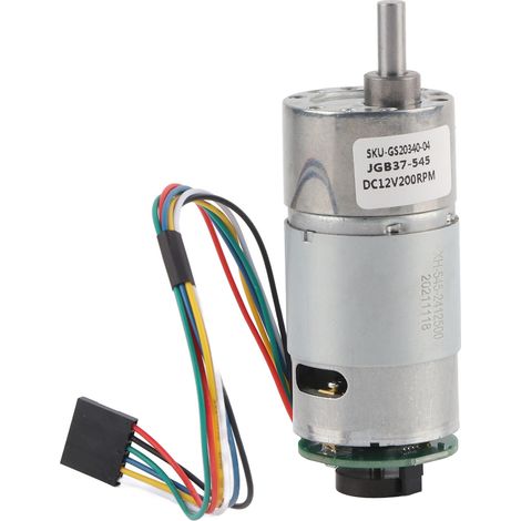 Moteur à engrenage de torsion large avec encodeur 12/24V, moteur à réduction de vitesse (12V 200 tr/min) (1/5)