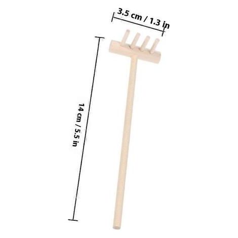 Mini râteau en bambou pour bac à sable, outil pour bricolage, ensemble de 3 accessoires de jardin zen (1/2)