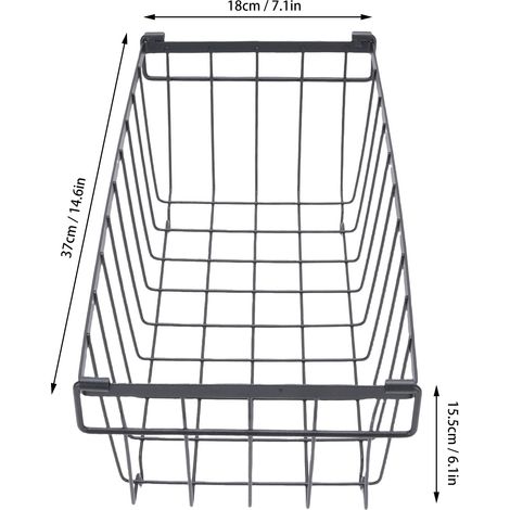Ortviai Paniers de rangement en fil métallique pour congélateur vertical – 4 pièces, 37 x 18 x 15,5 cm, robustes et aérés (1/4)