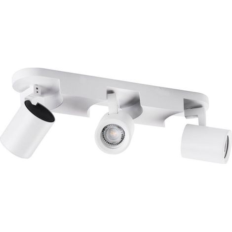 Plafoniera lampada da soffitto bianca faretto direzionabile e attacco per lampade GU10 ad 3 diffusorI (1/4)