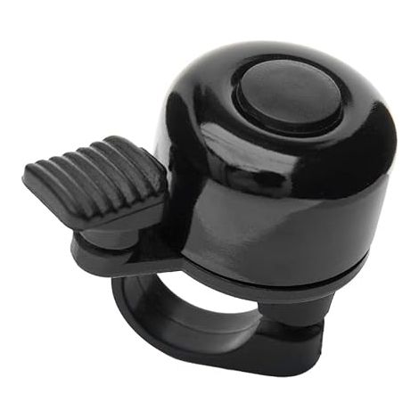 Lntyq Ideale Klingel für Small Bell-Fahrräder und -Roller - Kompatibel mit Lenkern mit 22 mm Durchmesser - Maße: 5,5 x 3,5 x 4 cm - Schwarz (1/5)