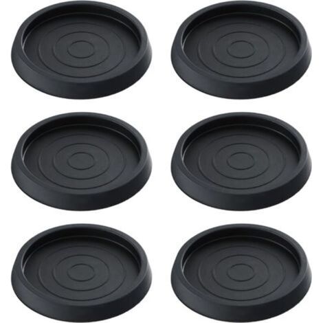 6 Pièces Patins Antidérapants pour Pieds de Meubles, Patin Caoutchouc Antidérapant Patins Rond Pied de Chaise pour Protection du Sols, Patins de Meubles pour Tables Chaises Canapés - Noir (1/5)