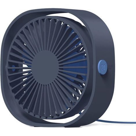 Ventilateur USB Mini Ventilateur Portable Silencieux Ventilateur Bureau 3 Vitesses Réglable Alimenté par USB, pour le Maison et Bureau (Bleu) (1/5)