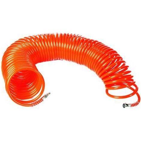 TUBO SPIRALATO PER COMPRESSORI CON ATTACCO RAPIDO + BAIONETTA ø mm.6X8 mt.15