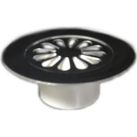 Valentin – Grille cloche inox 85mm – Pour bonde sortie verticale – Épaisseur 33mm – Forme ronde – Couleur grise (1/5)