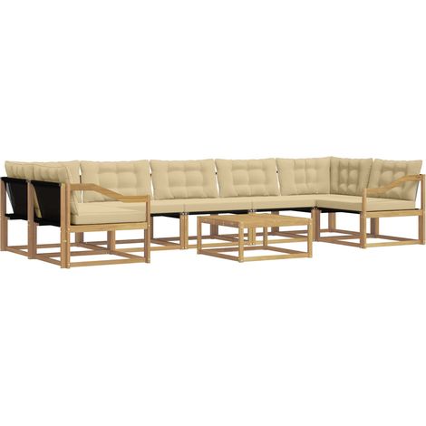 Conjunto de sofás de exterior 8 uds. 7 plaza y Beige vidaXL (1/5)