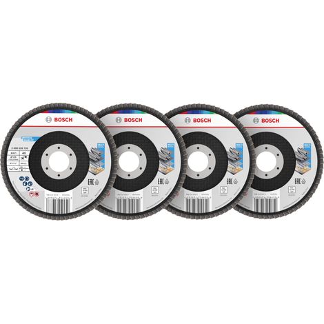 Bosch 60x Set de discos de láminas X451 (para Acero, Aluminio, Ø 125 mm, Grano 40, 60, 80, 120, Professional Accesorios Amoladora grande)