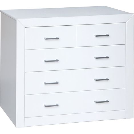 Kynus -Lacado Comoda 4 cajones Madera de Pino Maciza Y MDF color Blanco Lacado ,medidas 80x95x40 (Alto/Ancho/Fondo) (1/3)