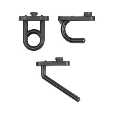 Lot de 30 crochets de rangement en polyamide – 3 formes différentes – Fixation murale pour outils – Pour panneaux perforés
