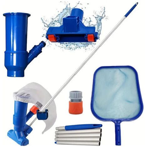 Aspirateur de Piscine, Kit d'entretien pour Piscine, Epuisette Piscine, Aspirateur de Piscine Kit de Nettoyage pour Piscines, Fontaines, Baignoires (1/5)