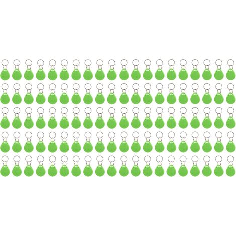 100 badges de porte 125KHz ID passives lecture seule, carte de proximité sans contact, contrôle d'accès, vert clair (1/5)