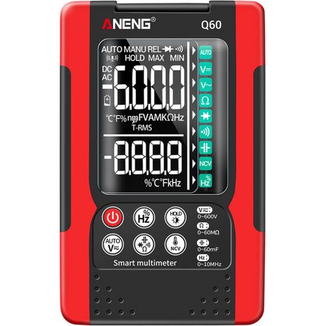 Q60 6000 Counts TRMS Digitalmultimeter mit LCD-Bildschirm und automatischer Abschaltfunktion.