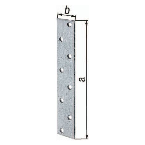 Connettore piatto L.170mm P.30mm S.3mm STA zincato sendzimir n. Fori 8 GAH (Per 50)