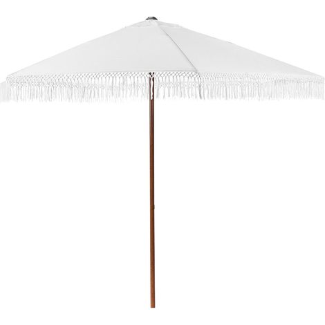 Ombrellone da giardino ⌀ 258 cm palo in alluminio bianco tessuto Murasa