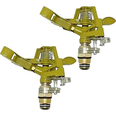 Set di 2 Irrigatore in ottone e zinco 1/2'' regolabili  Raggio 7-12,5 m  Flusso 9-20 litri/minuto  Irrigatore agricolo