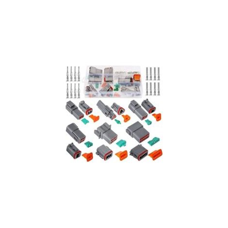 6 wasserdichte Steckverbinder-Sets, DT-Steckverbinder mit 2/3/4/6/8/12 Pins, wasserdichte Kfz-Elektrik-Steckverbinder (Stecker und Buchsen) für Motorrad, Roller und LKW - Crezuo