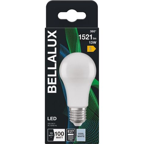 BELLALUX 4058075128422 LAMPE LED CULOT: E27 FROID 4000 K W EQUIVALENCE INCADESCENT : 100 W DÉPOLIE BASE CLAS A [CLASSE (1/3)