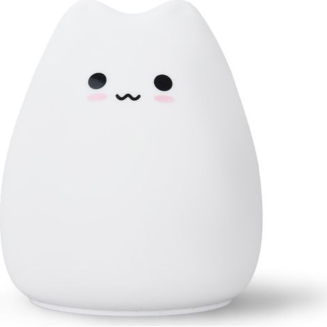 Veilleuse chat de dessin animé, lampe LED colorée en silicone, décoration pour chambre d'enfant