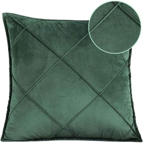 Federa e imbottitura per cuscino 45x45 cm – Verde scuro – Tessuto in velluto