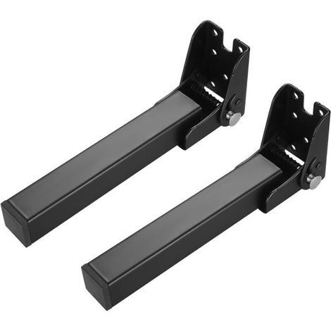 2 Pcs Pieds de Meubles Pliables, Pieds de Table en Métal Noir, Pieds de Canapé, Pieds de Bureau, Pieds de Lit Pliables, Pieds d'Armoire pour Meubles Canapé Table Placard Pieds 20CM