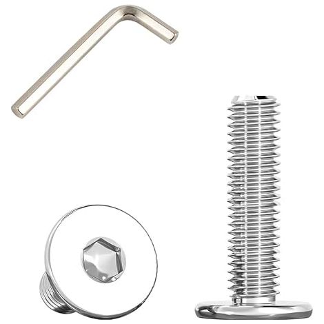 Vis Inox Tete Plate avec Bride, M6x20mm Boulons à Tête Plate Hexagonale Sont Utilisées Dans Les Meubles et Les Machines, en Acier Inoxydable 304 (30 Pièces) (1/5)