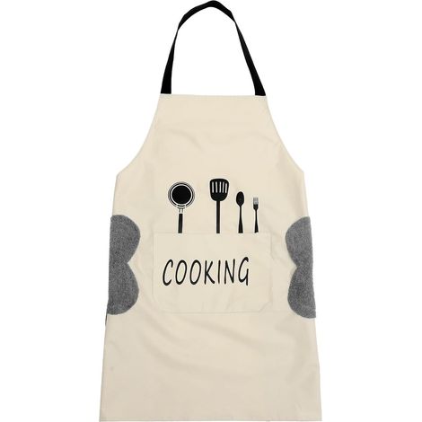 Tablier de chef ajustable avec poche et essuie mains résistant à l'huile (1/5)