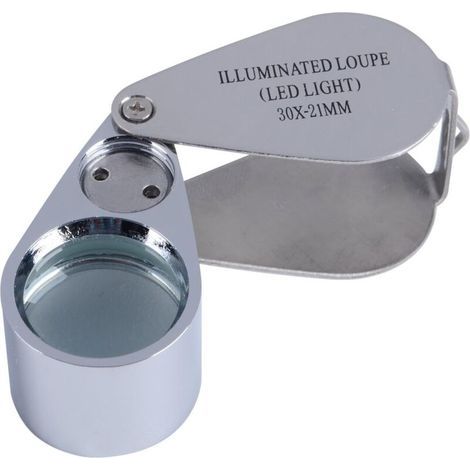 Loupe pliante grossissante 30x avec éclairage LED, fo