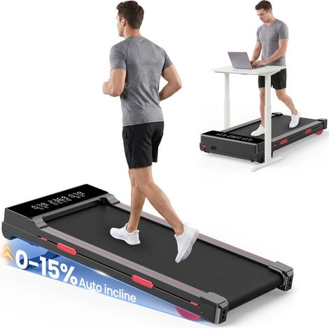 Tapis de course domestique - Vitesse 1–10 km/h - moteur 2,5 HP -Inclinaison Anto 15% - APP connectée - Écran LED - Charge 150kg - fonctionnement silencieux - Noir