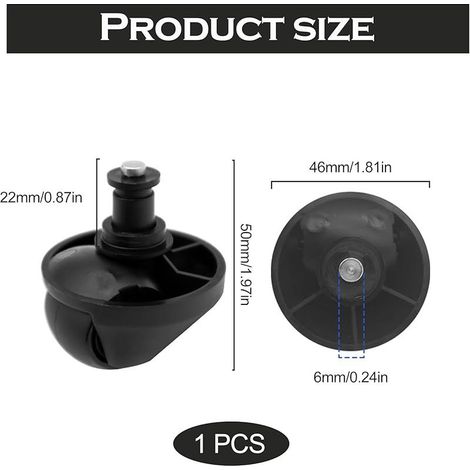 Geräuschloses Vorderrad, passend für Dreame D9/L20 Ultra/L10s Pro Gen2/L10s Pro Ultra Heat/X40 Ultra/X40 Master/L40 Ultra AE4/D9 Max Gen 2/L10s Plus/D10s Pro, Zubehör für Saugroboter – Schwarz (1/5)