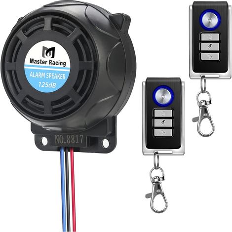 Motorrad-Alarmsystem, wasserdicht, Vibrationsalarm, kabellose Fernbedienung, Diebstahlschutz mit doppelter Metallfernbedienung, einstellbare Empfindlichkeit, universell