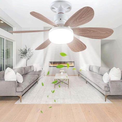 Ceiling fan, silent, variable speed, suitable for living room, light fixture and bulb not included, 52 cm. (1/5)