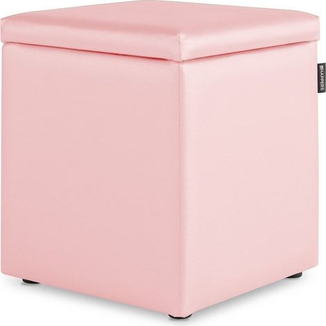 Pouf Cube Rangement Similicuir Rose 1 UNITÉ Rose (1/4)
