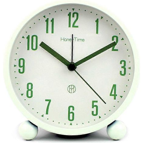 Réveil rond en métal, horloge de bureau, veilleuse silencieuse - Style 4 (1/5)