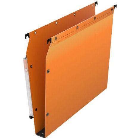 Dossier suspendu plastique pression L'Oblique AZ fond 3 cm pour armoire - jaune - Lot de 10