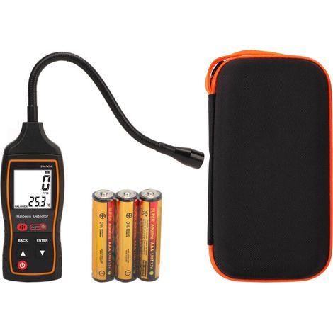 [Sensore altamente sensibile] Rilevatore di gas alogeno equivalente da 0 a 1000 ppm Allarme luminoso e sonoro Vibrazione digitale Condizionamento digitale Affidabilità del tester di perdite di refrige