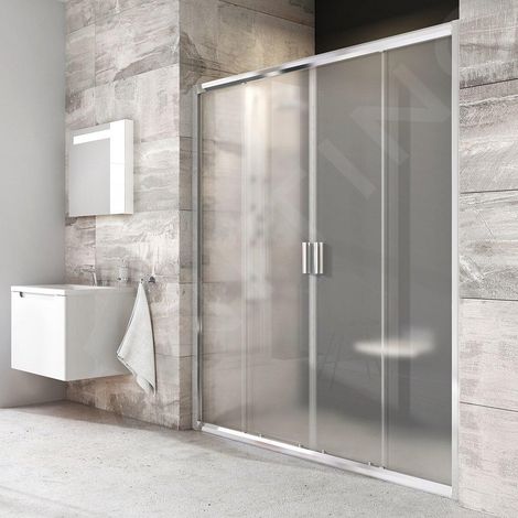 Ravak Blix - Porte de douche en quatre parties BLDP4-160, 157-161 cm, aluminium brillant/verre Grape 0YVS0C00ZG (1/5)