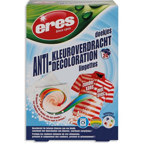 Eres - toallitas lavadora anti-transferencia de color 24 toallitas por caja - eres25345 - 5410458253456