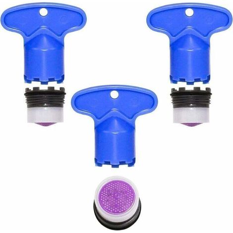 Aérateur de Mousseur Robinet M16 3pcs Insert Embout Robinet Cuisine Universel Economiseur d'eau pour Robinet avec 3pcs Clé Démontage Aérateur Clé Remplacement (M16) (1/4)