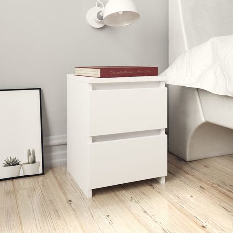 Tables de chevet 2 pcs-Lot de 2 Table de nuit Blanc 30x30x40 cm Bois d'ingénierie 398321 (1/5)