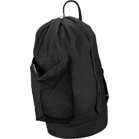 Sac à Linge Fermeture à Cordon en Tissu Oxford 33×73 cm Noir - Sac de Lavage Pliable et Résistant pour Machine à Laver et Voyage (1/5)