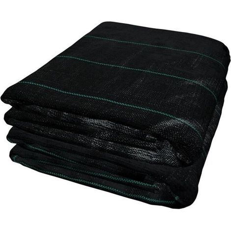 Toiles de Paillage Tapis Anti Repousse PP Lutte Contre Les Mauvaises Herbes Bâche Feuille de Plantation Pliable(10㎡, 2x5m)
