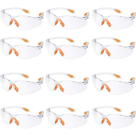 Tigrezy 12er-Pack Schutzbrille, Augenschutzbrille, Arbeit mit klarer Linse, Gumminase, Baustelle, Arbeitsschutzbrille, kratzfest (1/4)