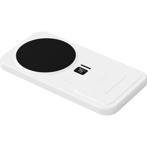 Chauffe-café électrique 2 en 1, 3 réglages de température, chauffe-tasses avec chargeur de téléphone sans fil, arrêt automatique - blanc (1/5)
